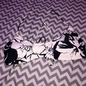 Black & White flower swim top